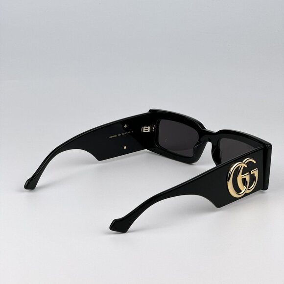 Gucci GG1425S 001 Sunglasses Black Grey Rectangle Unisex GG 1425S main image 8